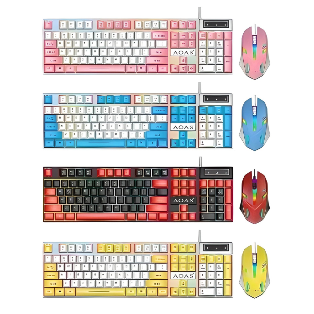 Combo Teclado Mouse Gamer M450 RGB Retroiluminado USB Antighosting