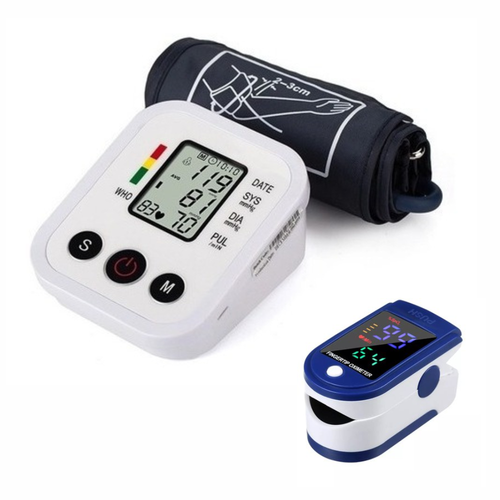 Combo Tensiómetro Digital Brazo Jziki ZK-B869XC Oxímetro Pulso Memoria