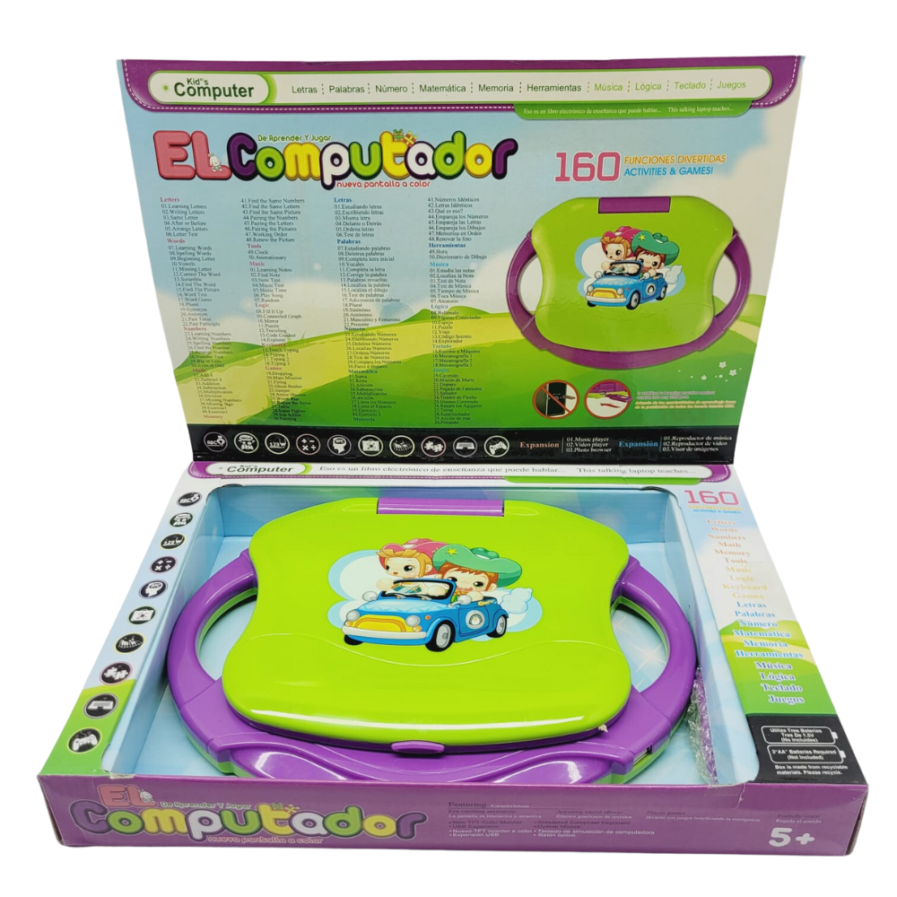 Computador Didáctico Niños 160 Funciones Bilingüe Mouse Teclado Juego