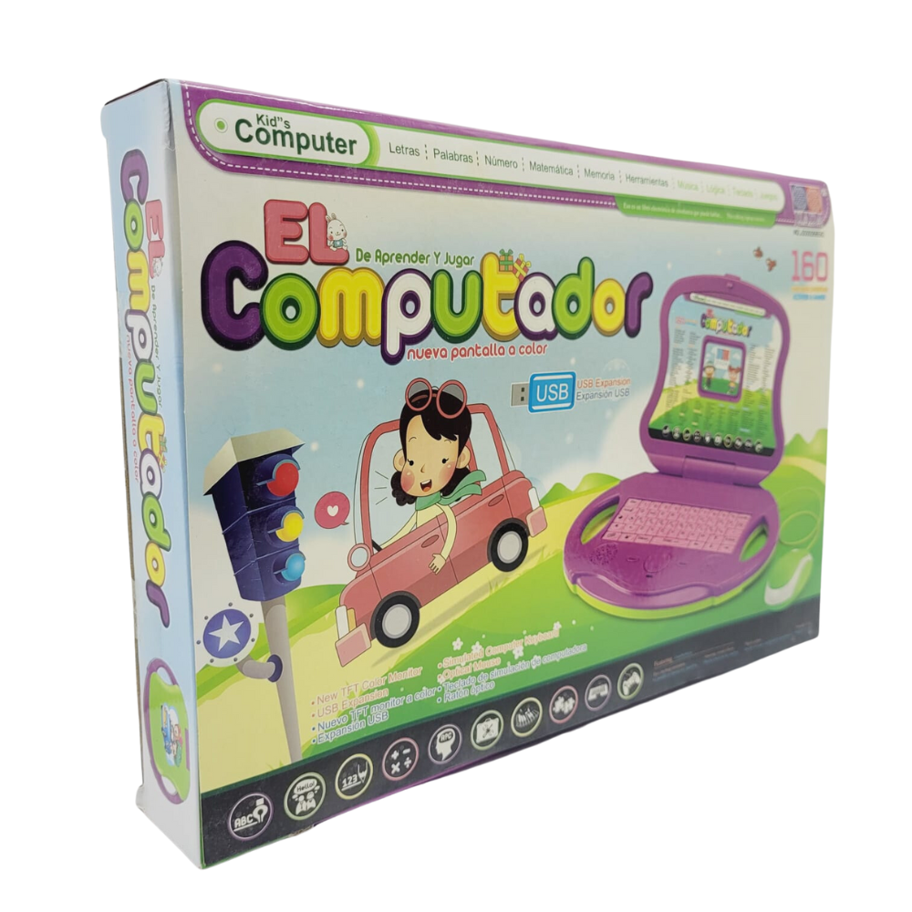 Computador Didáctico Niños 160 Funciones Bilingüe Mouse Teclado Juego