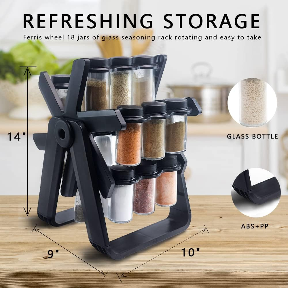 Condimentero Giratorio Especiero 18 Frascos Rack 360 Grados Libre BPA