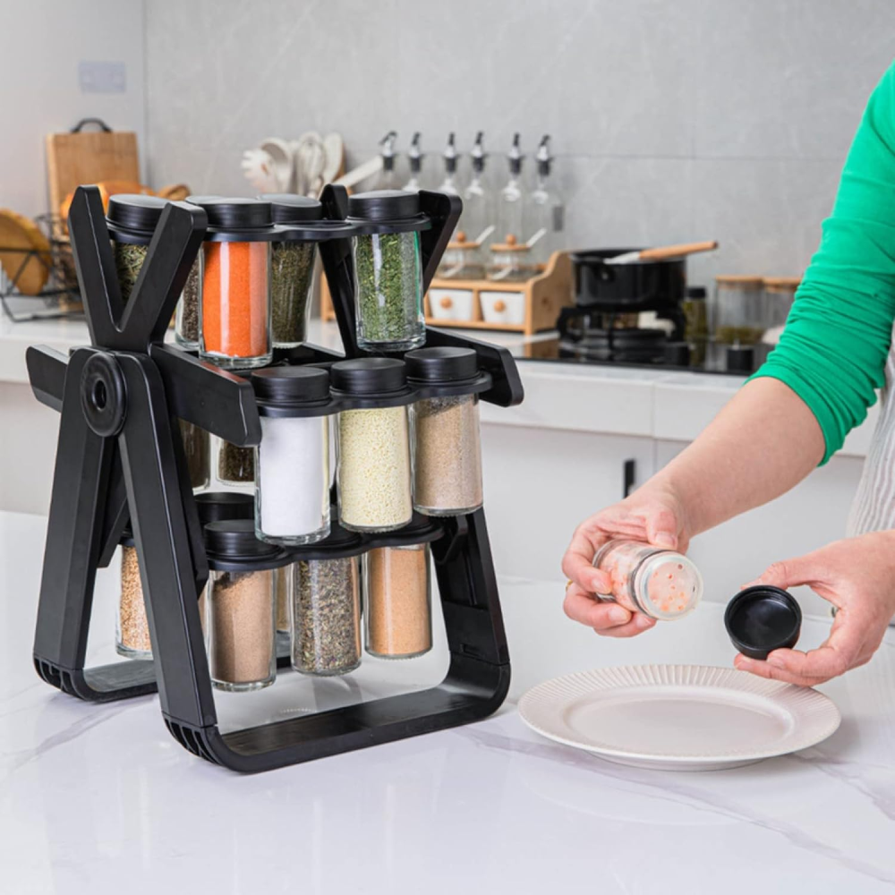 Condimentero Giratorio Especiero 18 Frascos Rack 360 Grados Libre BPA