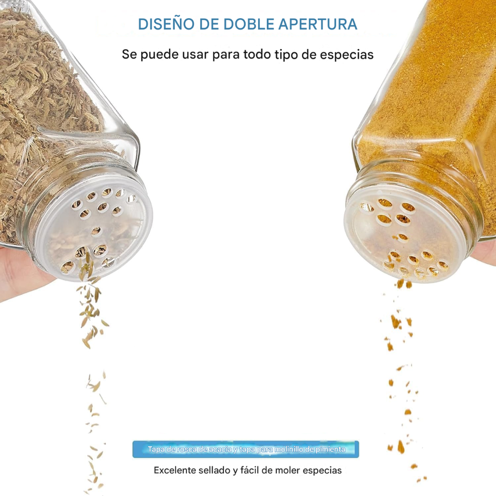 Especiero Giratorio 16 Frascos Vidrio Organizador Cocina Tapa Mármol