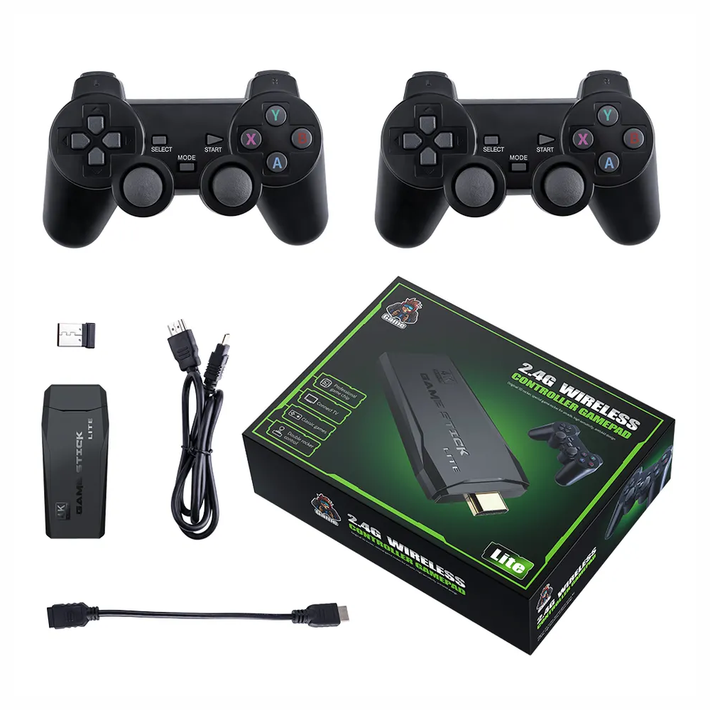 Consola Game Stick Lite 4K 10000 Juegos Retro 64GB 2 Controles HDMI