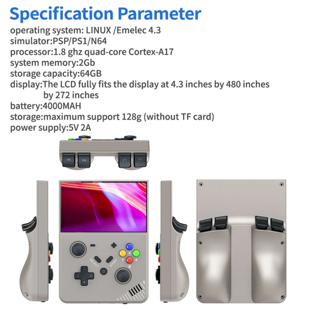 Consola Portátil Retro R43 Pro Pantalla IPS 4.3 Linux 20000 Juegos
