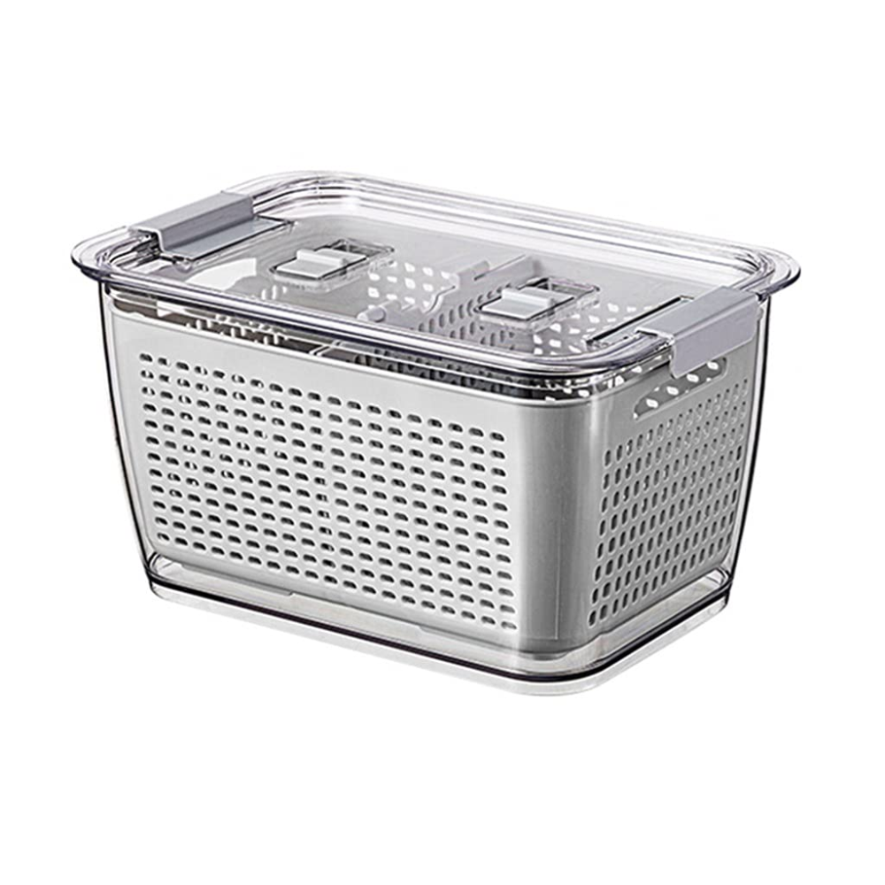 Contenedor Nevera Frutas Verduras Ventilación Organizador Mediano Tapa