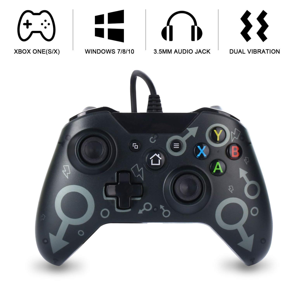 Control Alámbrico Compatible Xbox One PC Windows Vibración USB