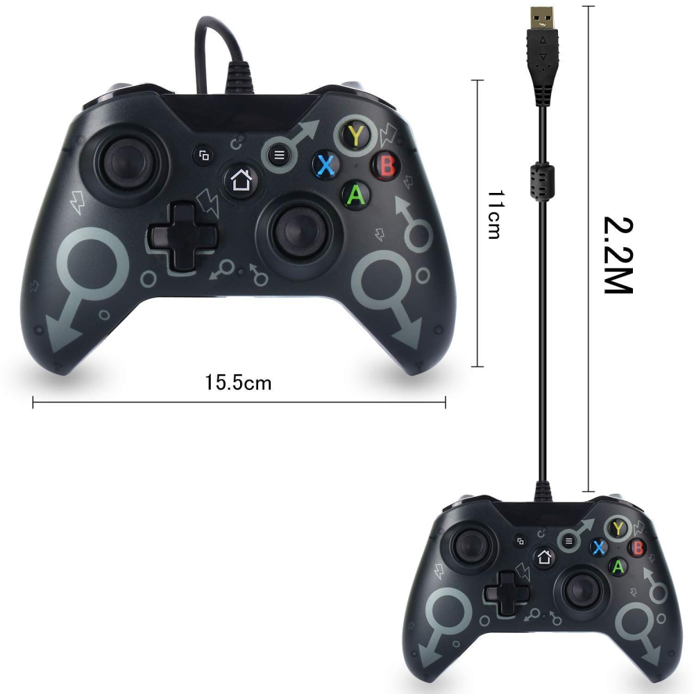 Control Alámbrico Compatible Xbox One PC Windows Vibración USB