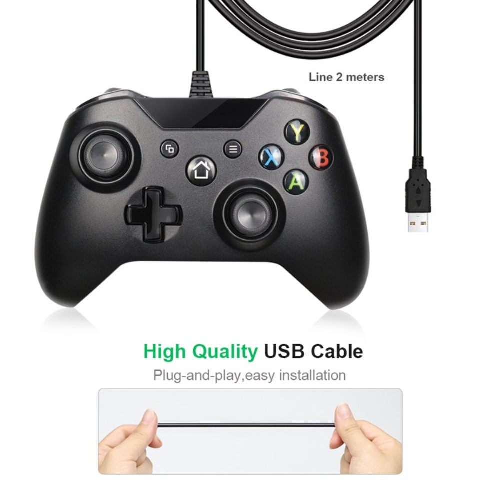 Control Alámbrico Compatible Xbox One PC Windows Vibración USB