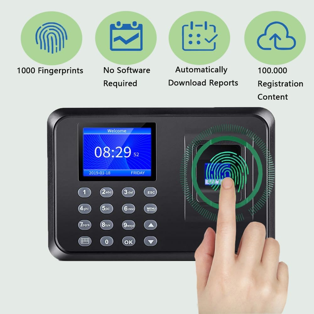 Reloj Control Asistencia Huella Biométrico Empleados USB Reportes