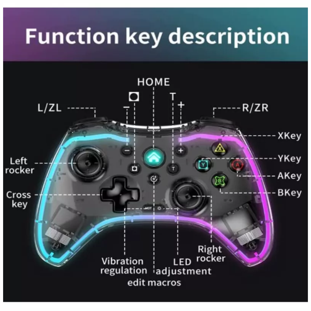 Control Gamer Bluetooth Multiplataforma Celular PC Consolas RGB