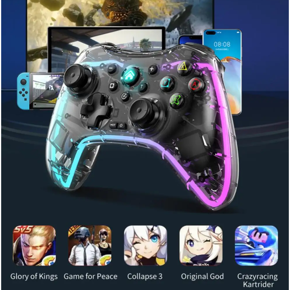 Control Gamer Bluetooth Multiplataforma Celular PC Consolas RGB