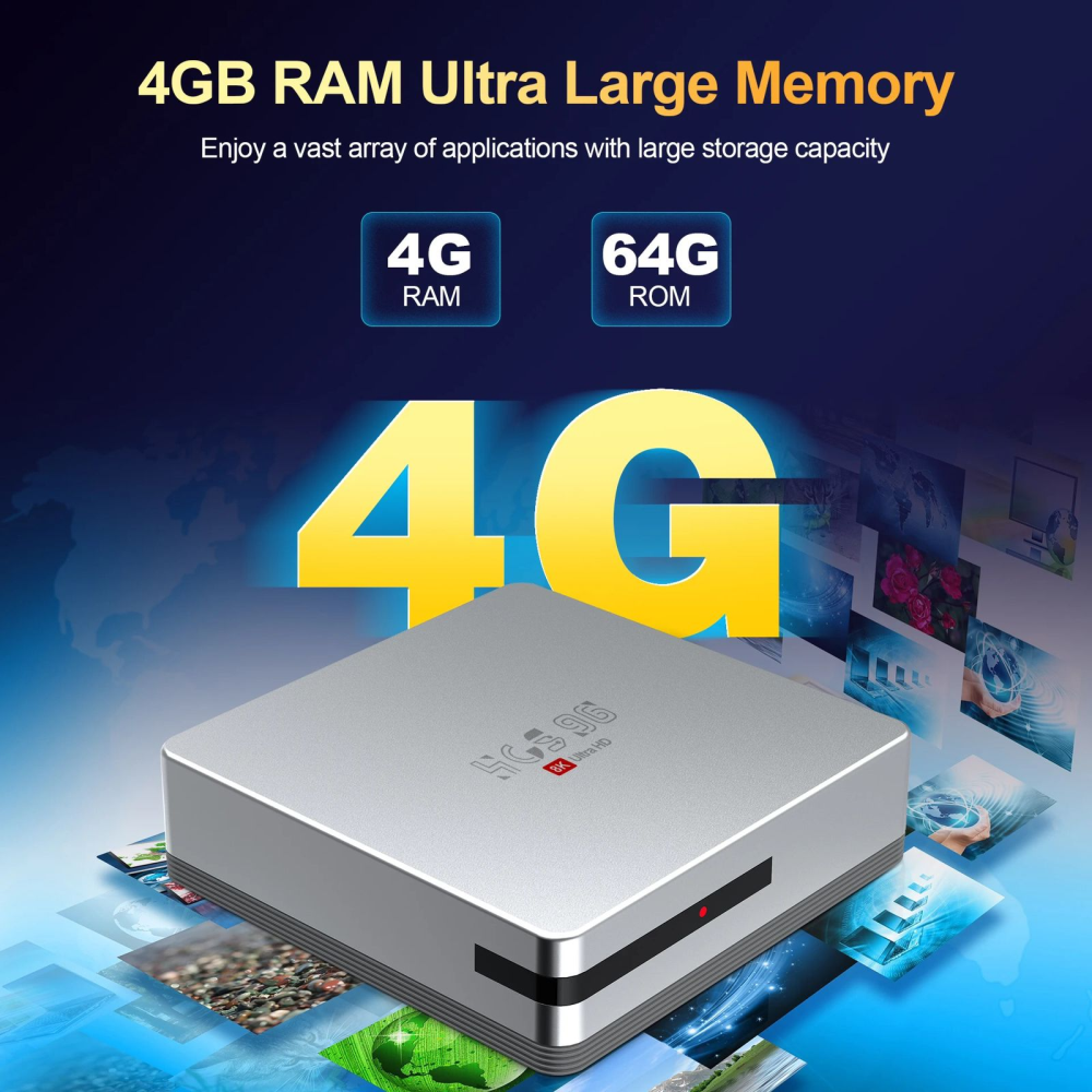 TV Box Android 13 4K HDR 4GB 64GB Convertidor Smart TV Control Voz