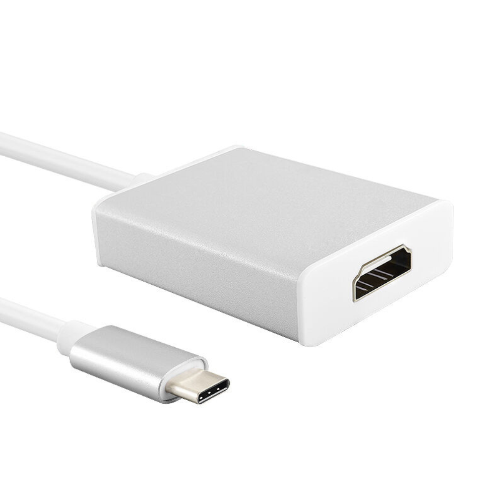 Adaptador USB Tipo C HDMI Blanco Convertidor Celular Televisor 10Gbps