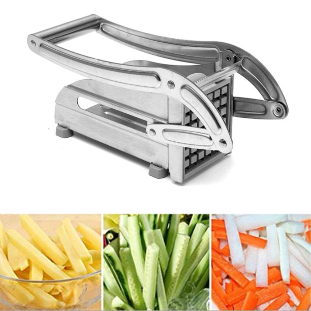 Cortador Papas Francesa Verduras Acero Inoxidable 2 Cuchillas Plegable