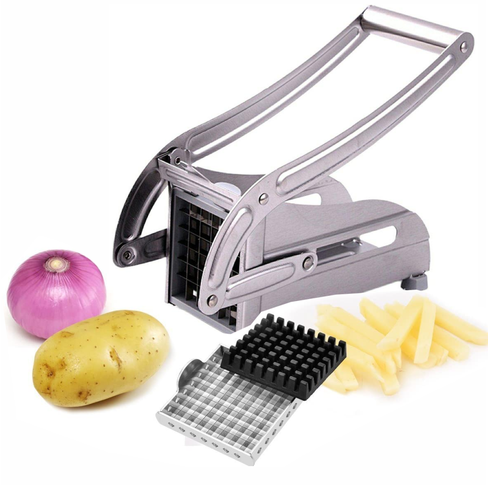 Cortador Papas Francesa Verduras Acero Inoxidable 2 Cuchillas Plegable