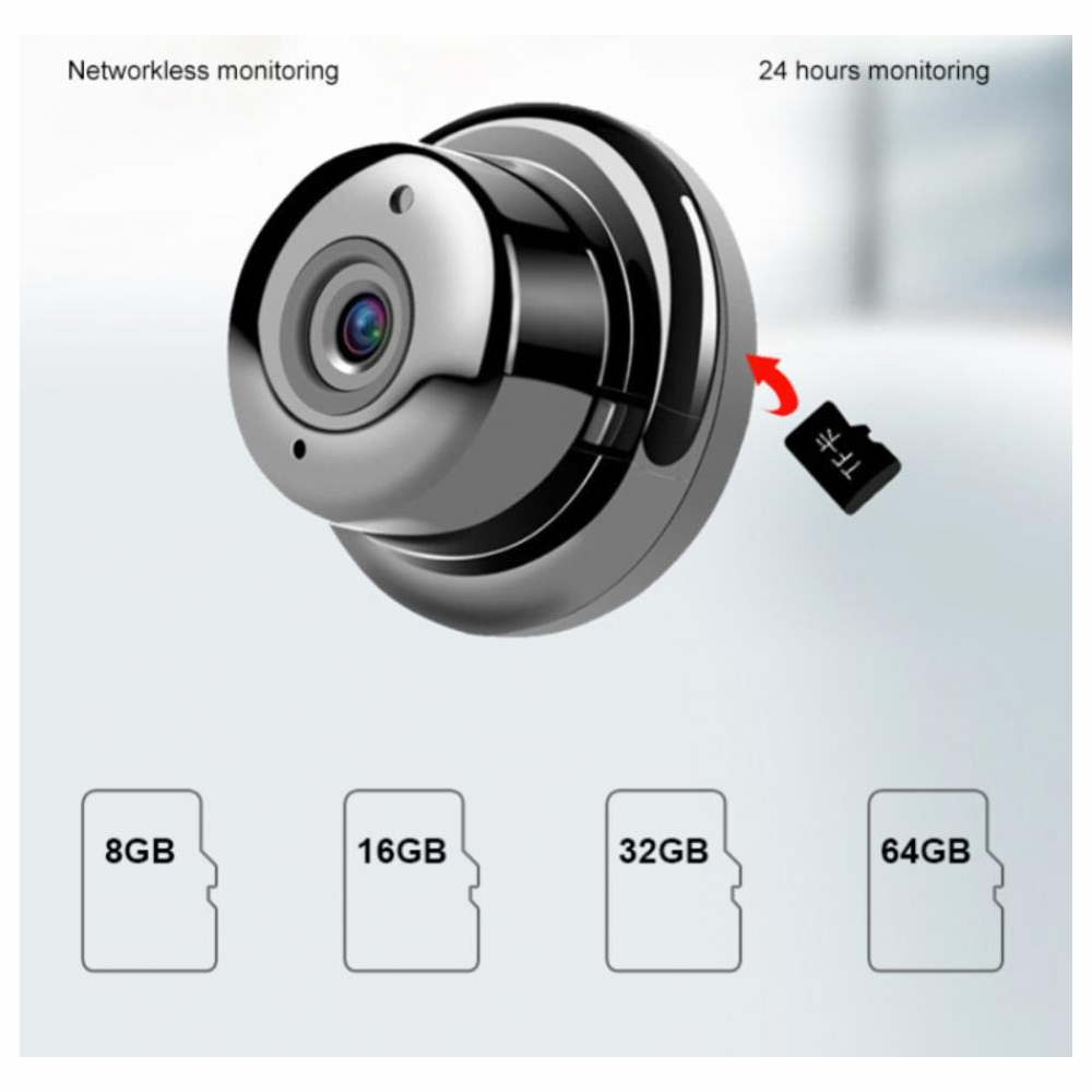 Mini Cámara Seguridad WiFi 1080P Visión Nocturna Interior Giratoria