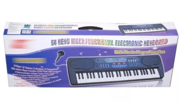 Teclado Organeta Piano MK4500 54 Teclas 16 Tonos USB Micrófono Atril