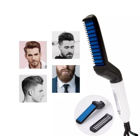Cepillo Alisador Barba Cabello Hombre Eléctrico Calor Rápido Portátil