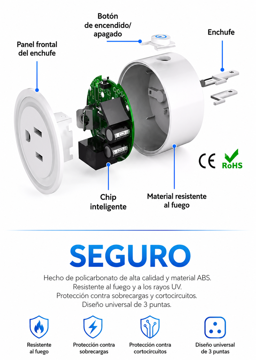 Enchufe Inteligente WiFi Toma Smart RGB Alexa Google Home Programable