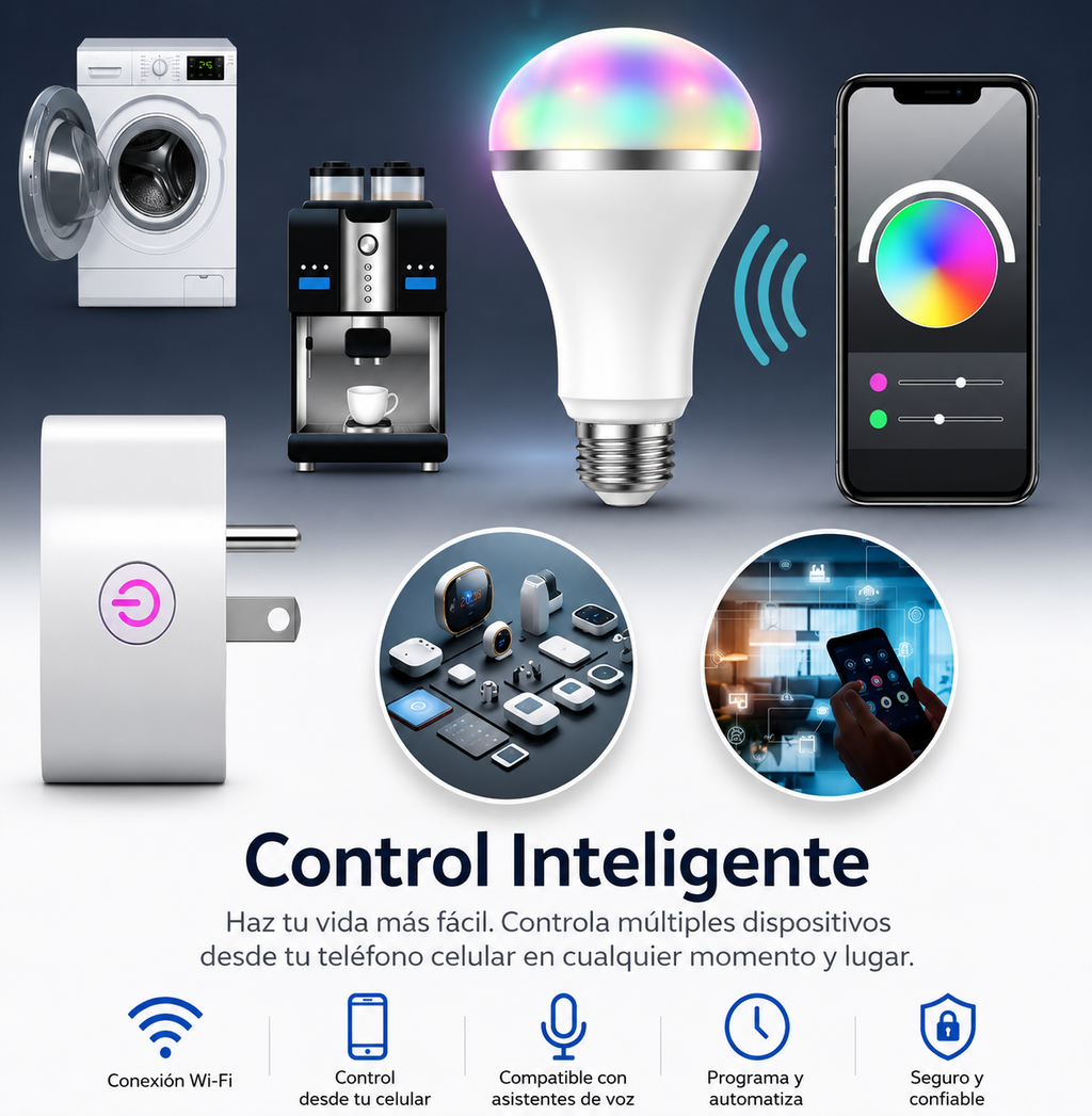 Enchufe Inteligente WiFi Toma Smart RGB Alexa Google Home Programable