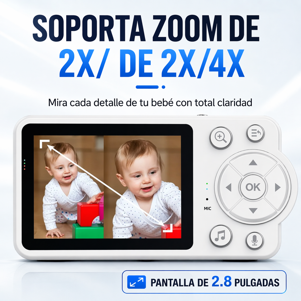 Monitor Bebé Cámara Pantalla 2.8 Pulgadas Visión Nocturna Audio C3