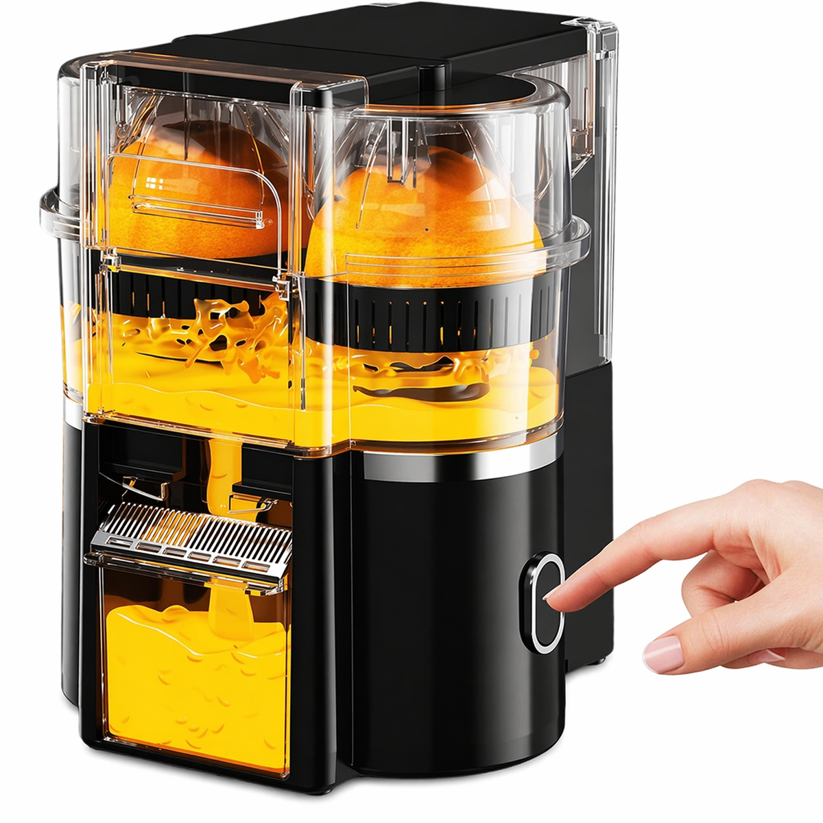 Exprimidor Eléctrico Naranjas Doble Cabezal Cuchilla Automática Jugo