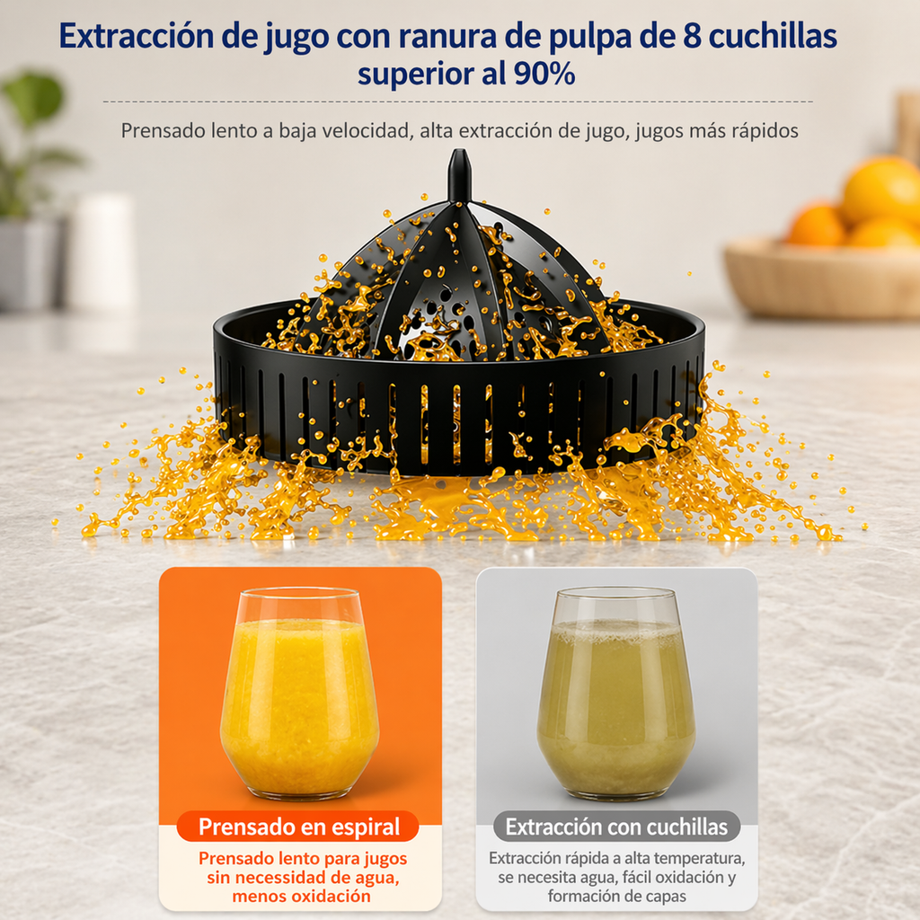 Exprimidor Eléctrico Naranjas Doble Cabezal Cuchilla Automática Jugo