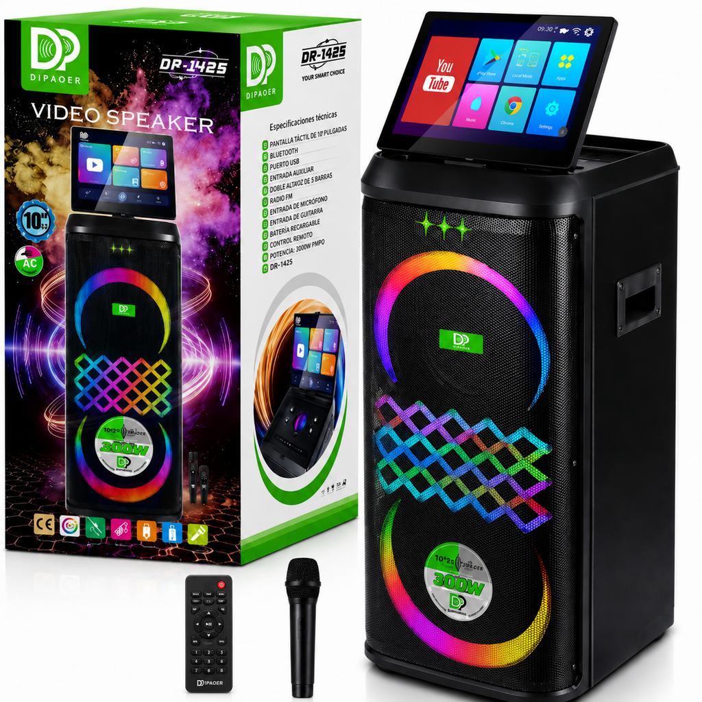 Cabina Sonido Dipap DP-1425 Doble 10 Pulgadas Bluetooth 2 Micrófonos
