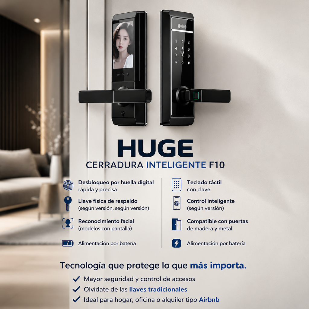 Cerradura Inteligente WiFi Reconocimiento Facial Huella Cámara App