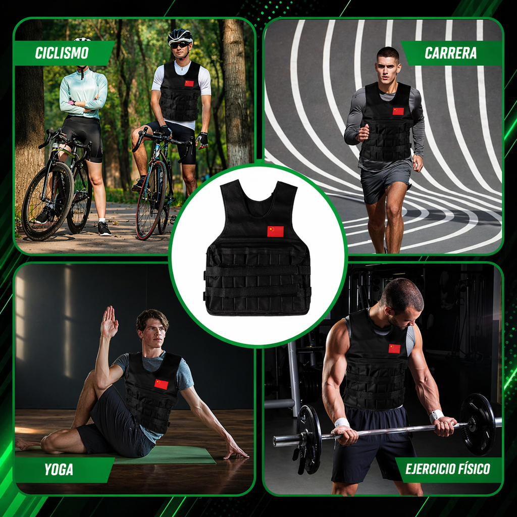 Chaleco Pesas Ajustable 20 Kg Lastrado Entrenamiento Gym Crossfit
