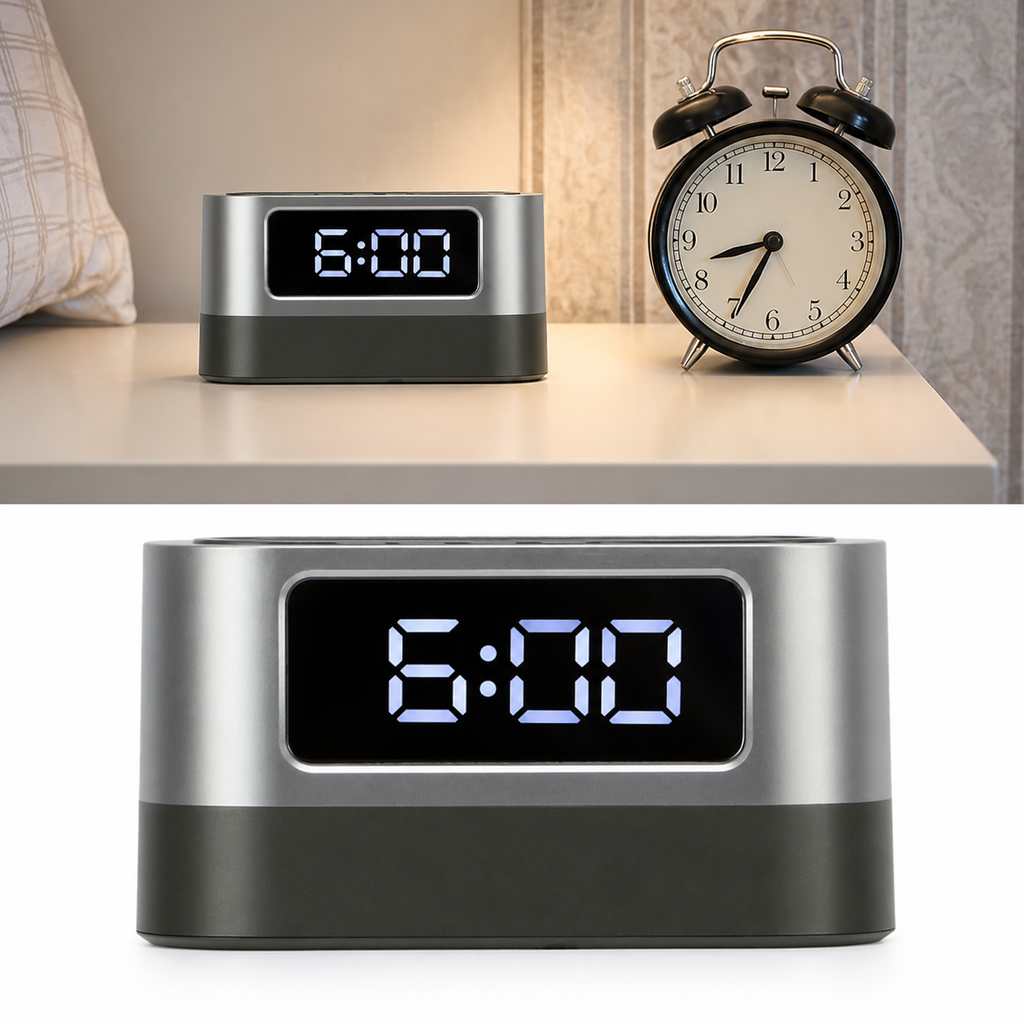 Reloj Digital Mesa Portalápices Escritorio Alarma Temperatura Oficina