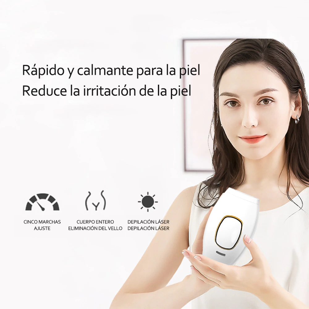 Depiladora IPL Luz Pulsada Recargable Portátil 5 Niveles 500000 Pulsos