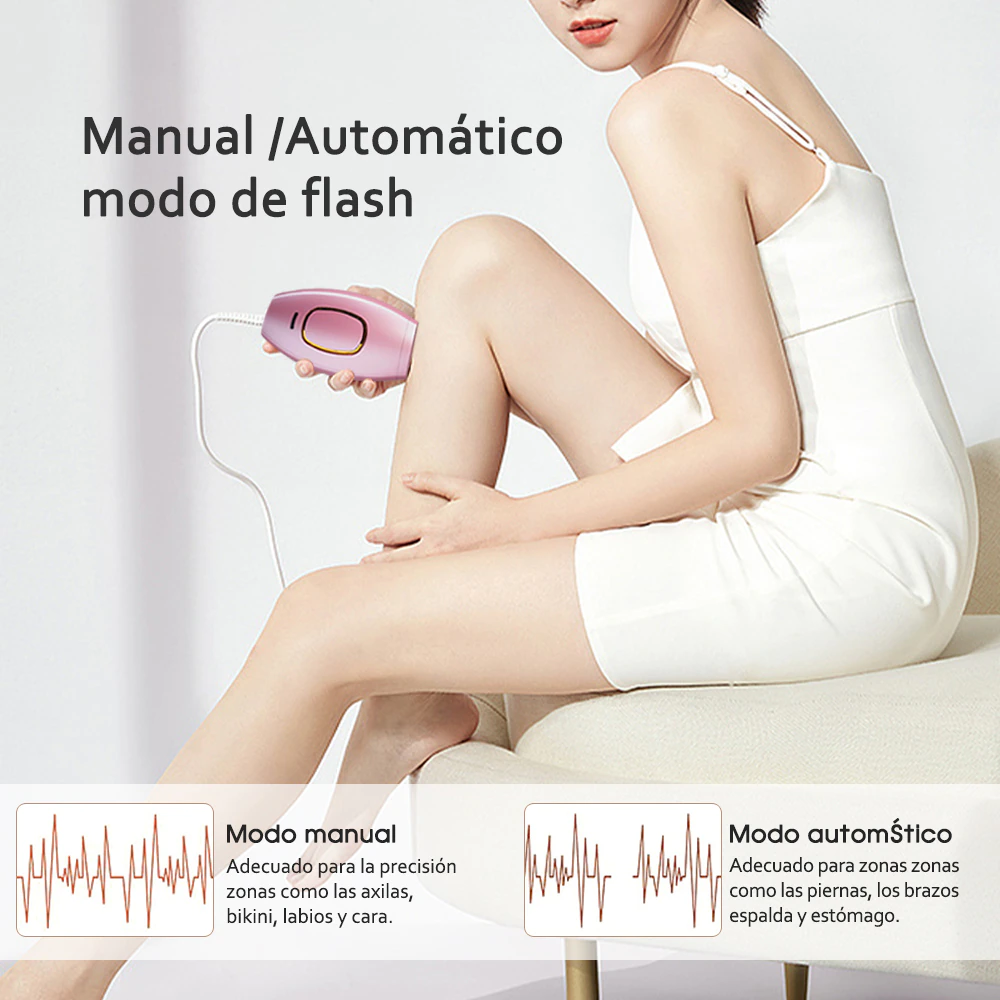 Depiladora IPL Luz Pulsada Recargable Portátil 5 Niveles 500000 Pulsos
