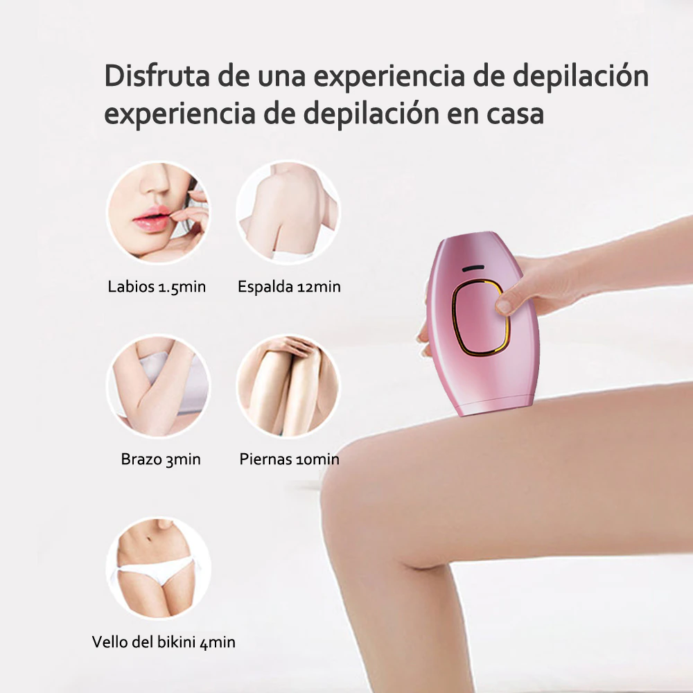 Depiladora IPL Luz Pulsada Recargable Portátil 5 Niveles 500000 Pulsos