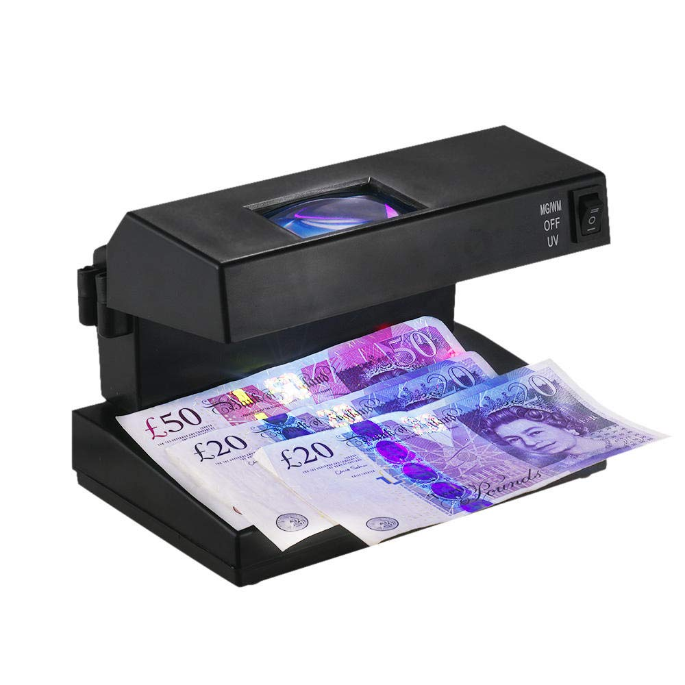 Detector Billetes Falsos Luz UV Lupa AD-2138 Probador Dinero Negocio