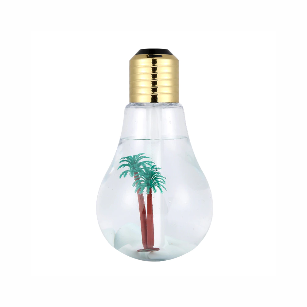Humidificador LED Ultrasónico Bombillo 400ml 7 Colores Luz Nocturna