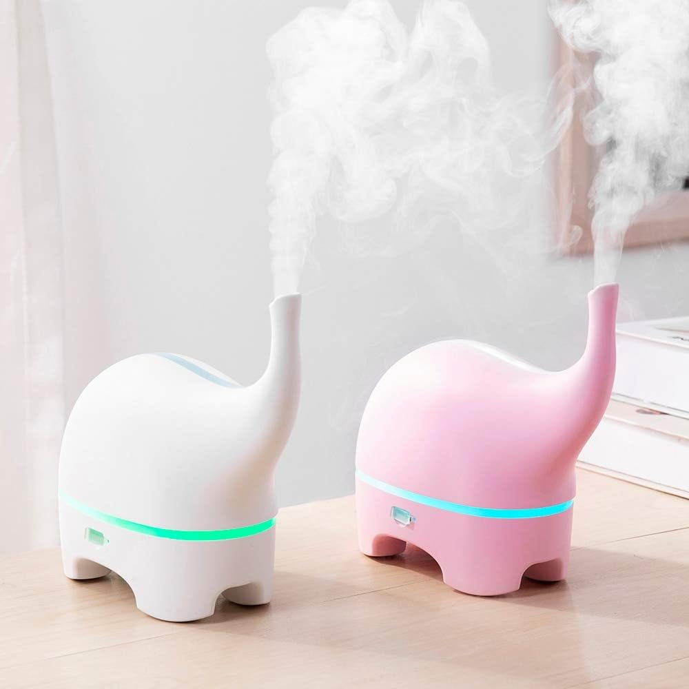 Difusor Aromas Elefante Humidificador 120ml 7 Luces Nocturna USB Niños