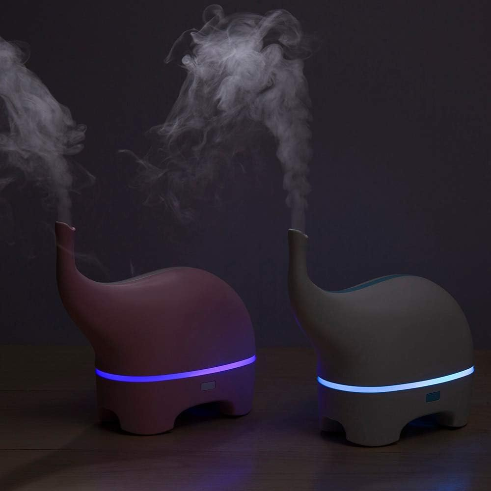 Difusor Aromas Elefante Humidificador 120ml 7 Luces Nocturna USB Niños