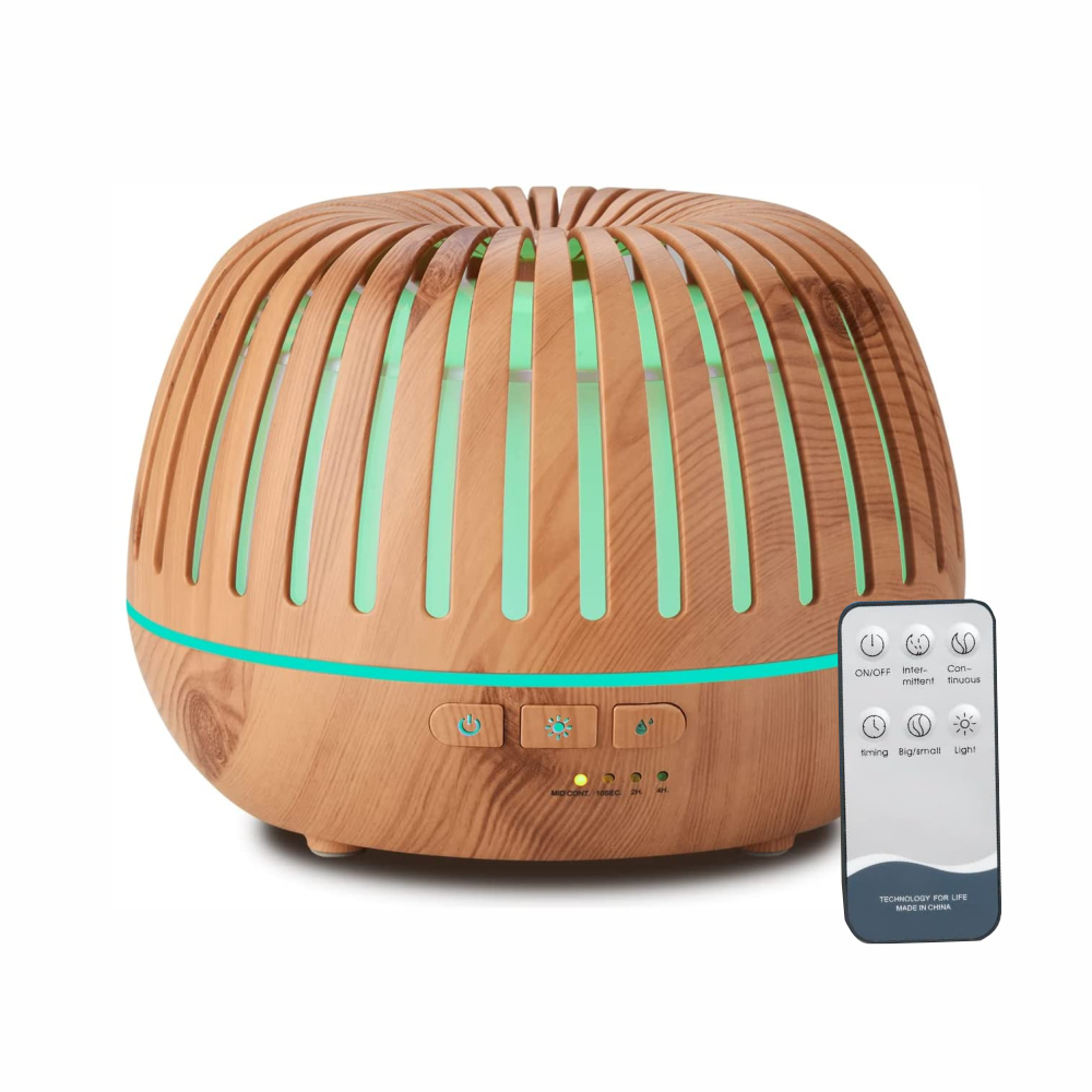 Difusor Aromas Humidificador 500ml Control Remoto Luces LED Silencioso