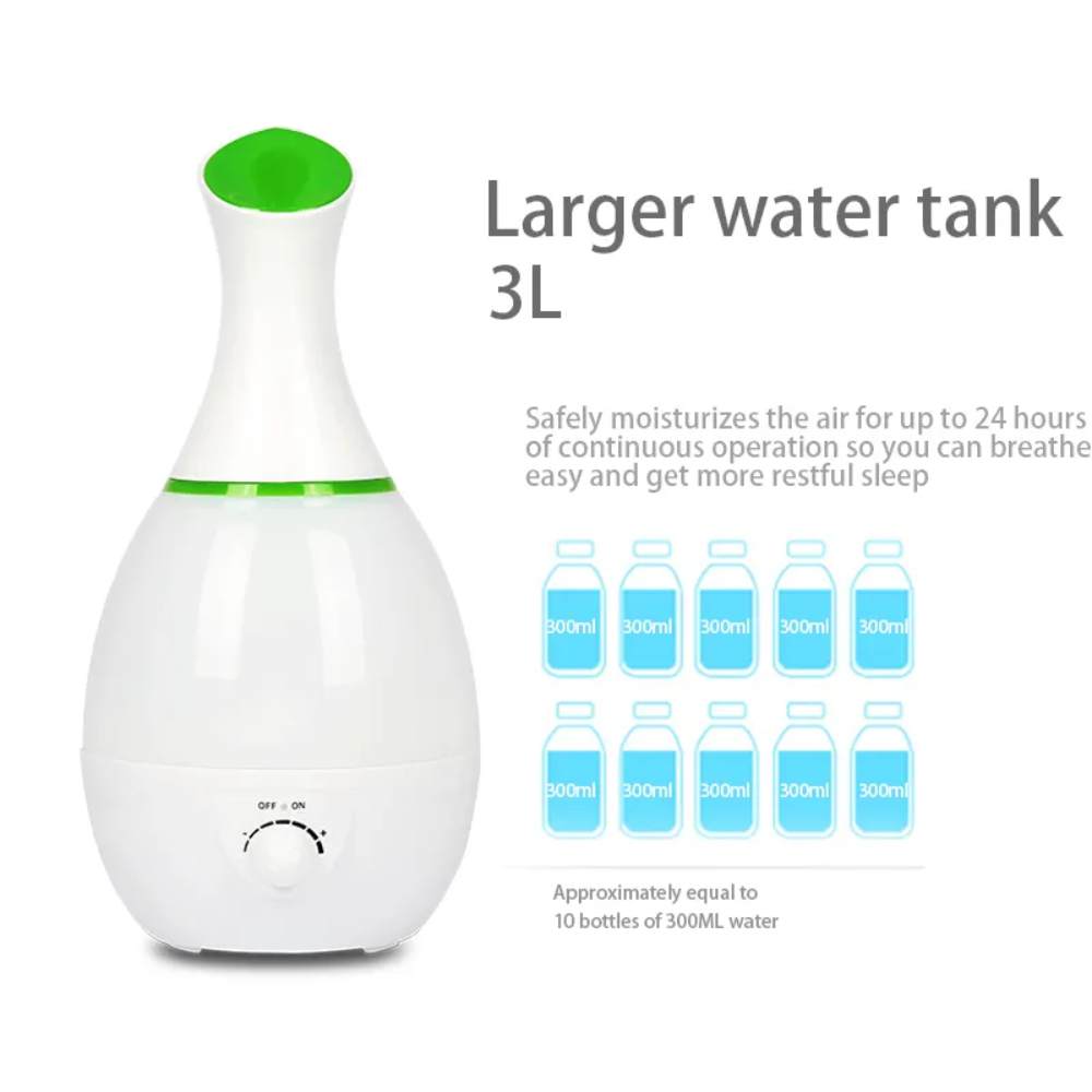 Humidificador Difusor Aromas Jarrón 3 Litros LED Ultrasónico XY-10