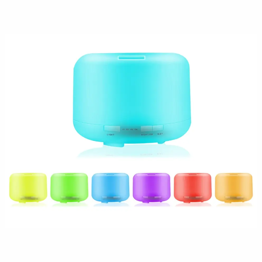 Humidificador Difusor Aromas Ultrasónico 500ml LED 7 Colores Esencia