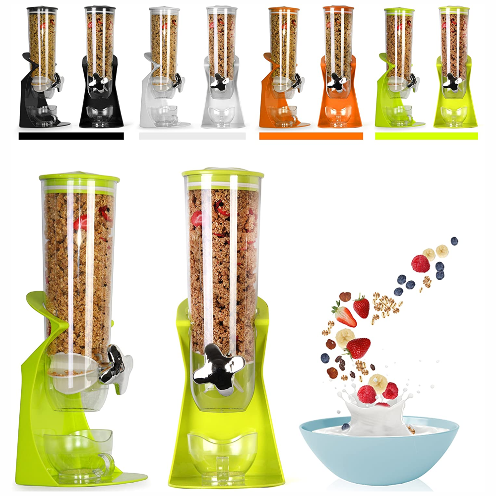 Dispensador Cereales Frutos Secos Snacks Perilla Porción Transparente