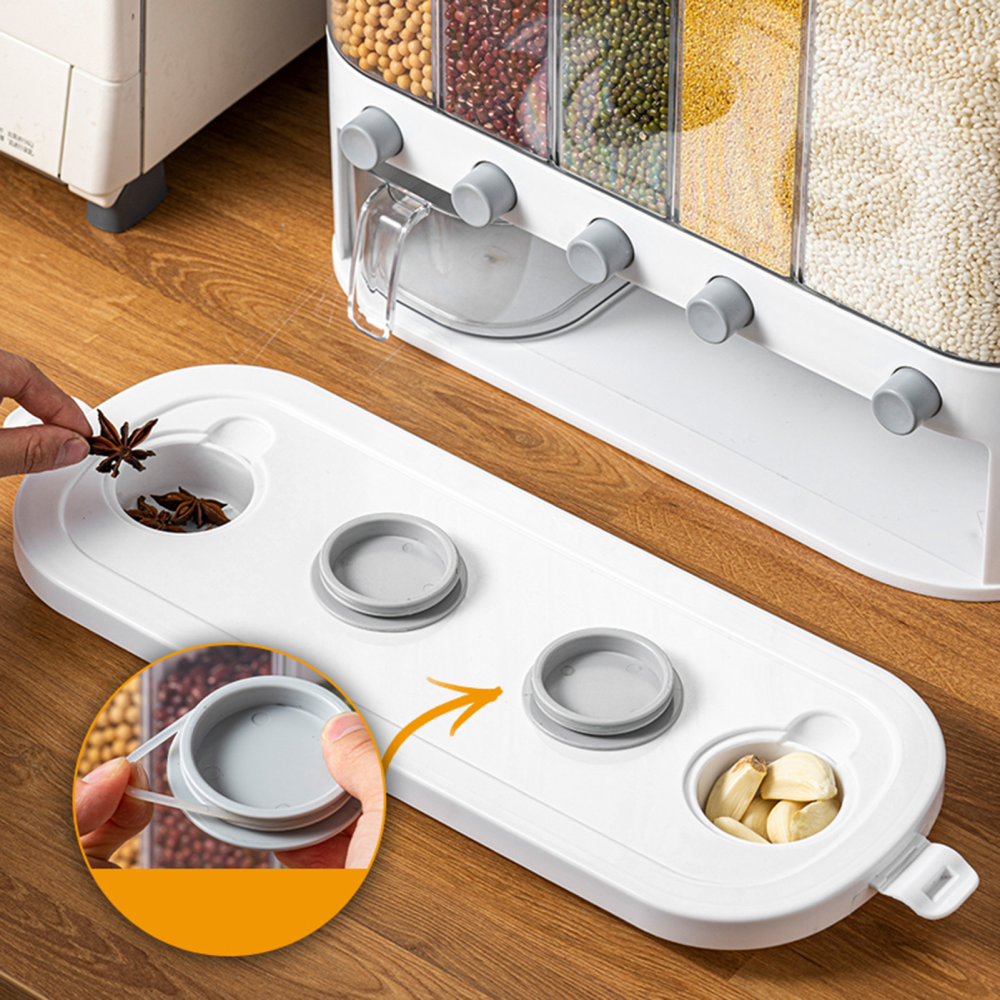 Dispensador Alimentos Secos Cereales 5 Compartimientos Pared 12L