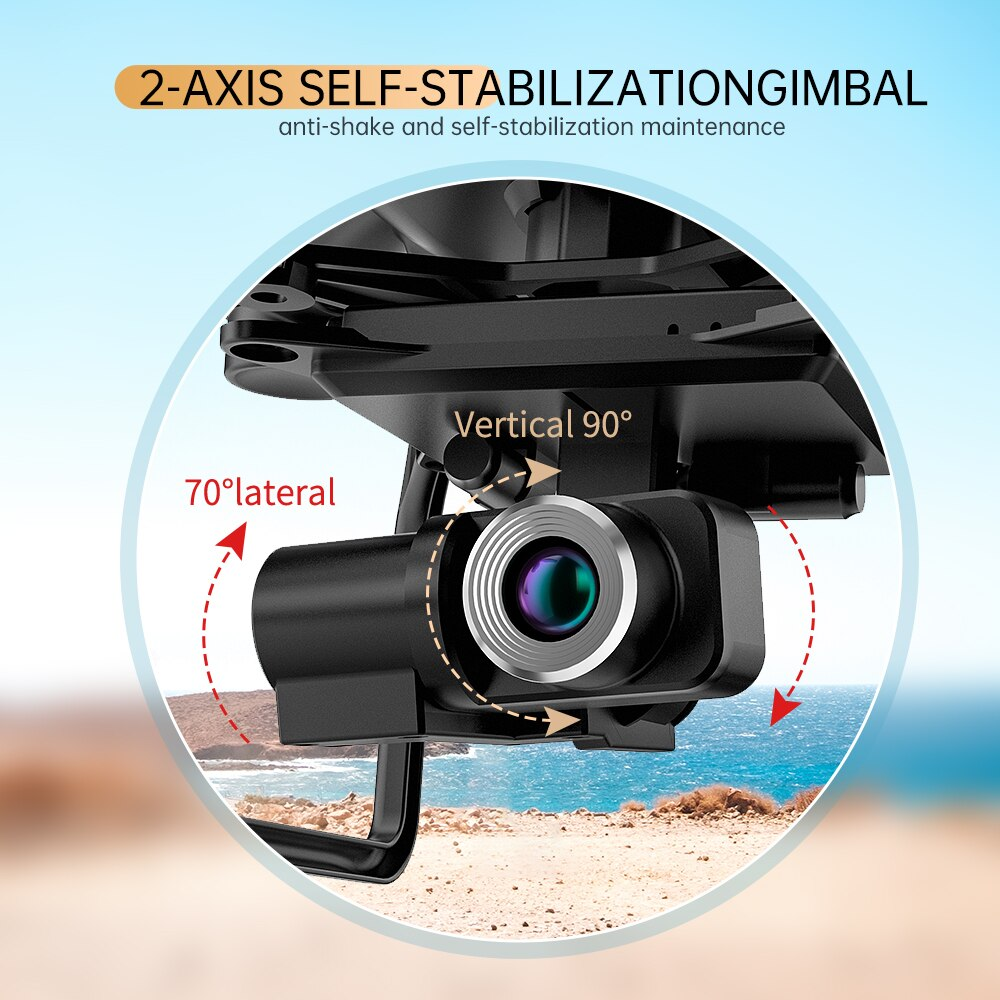 Drone Profesional GPS Cámara 2K Gimbal 2 Ejes WiFi 5G FPV Maleta
