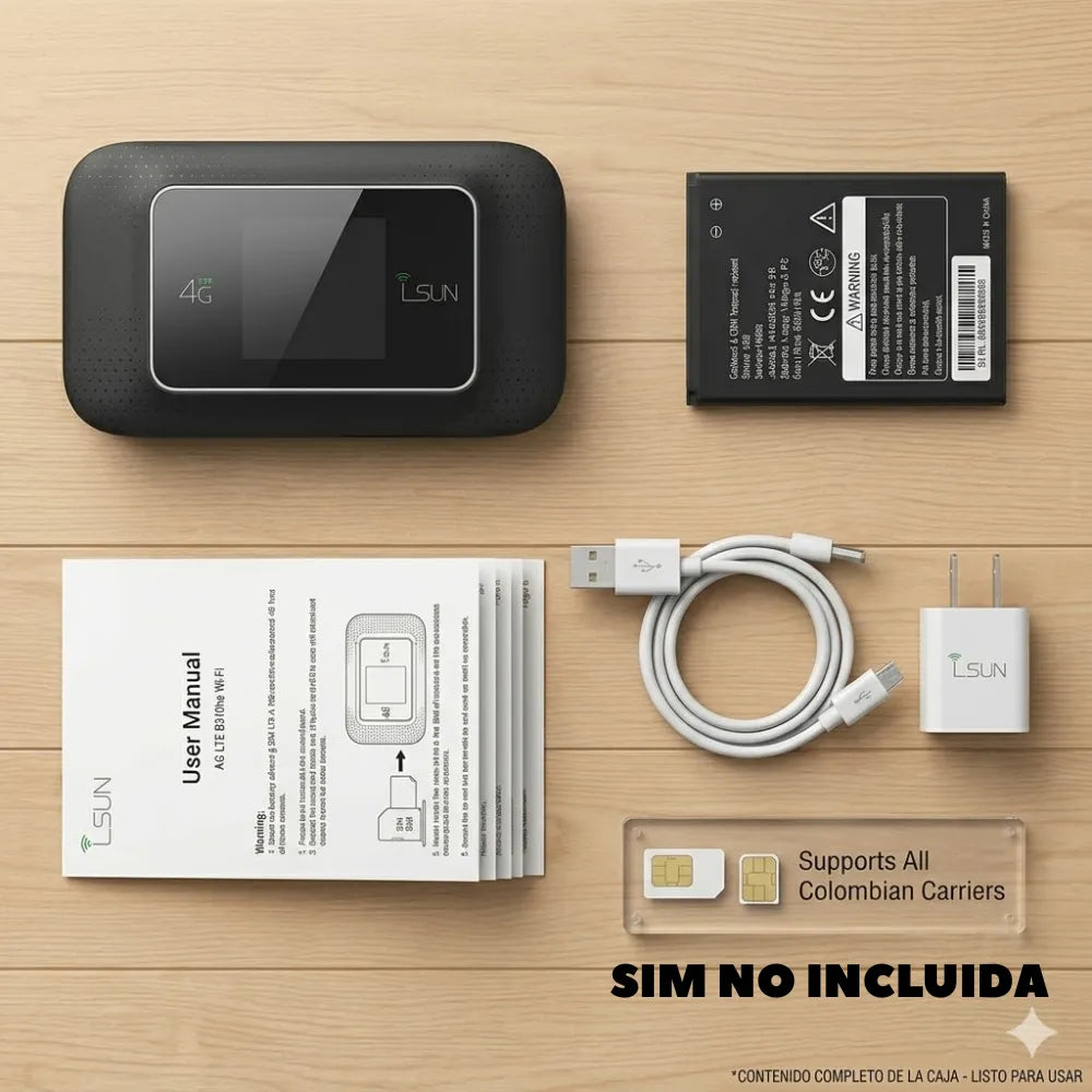 Módem Portátil MiFi 4G LTE WiFi SIM Recargable Desbloqueado MF603V