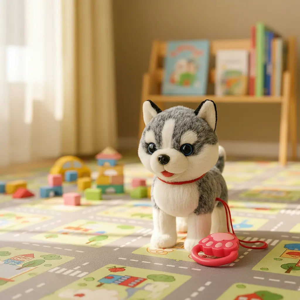 Peluche Perro Interactivo Camina Ladra Lame Juguete Niños Correa