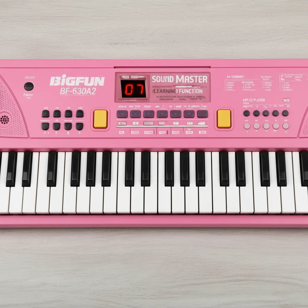 Piano Organeta Infantil 61 Teclas Bigfun Micrófono Grabación Rosado
