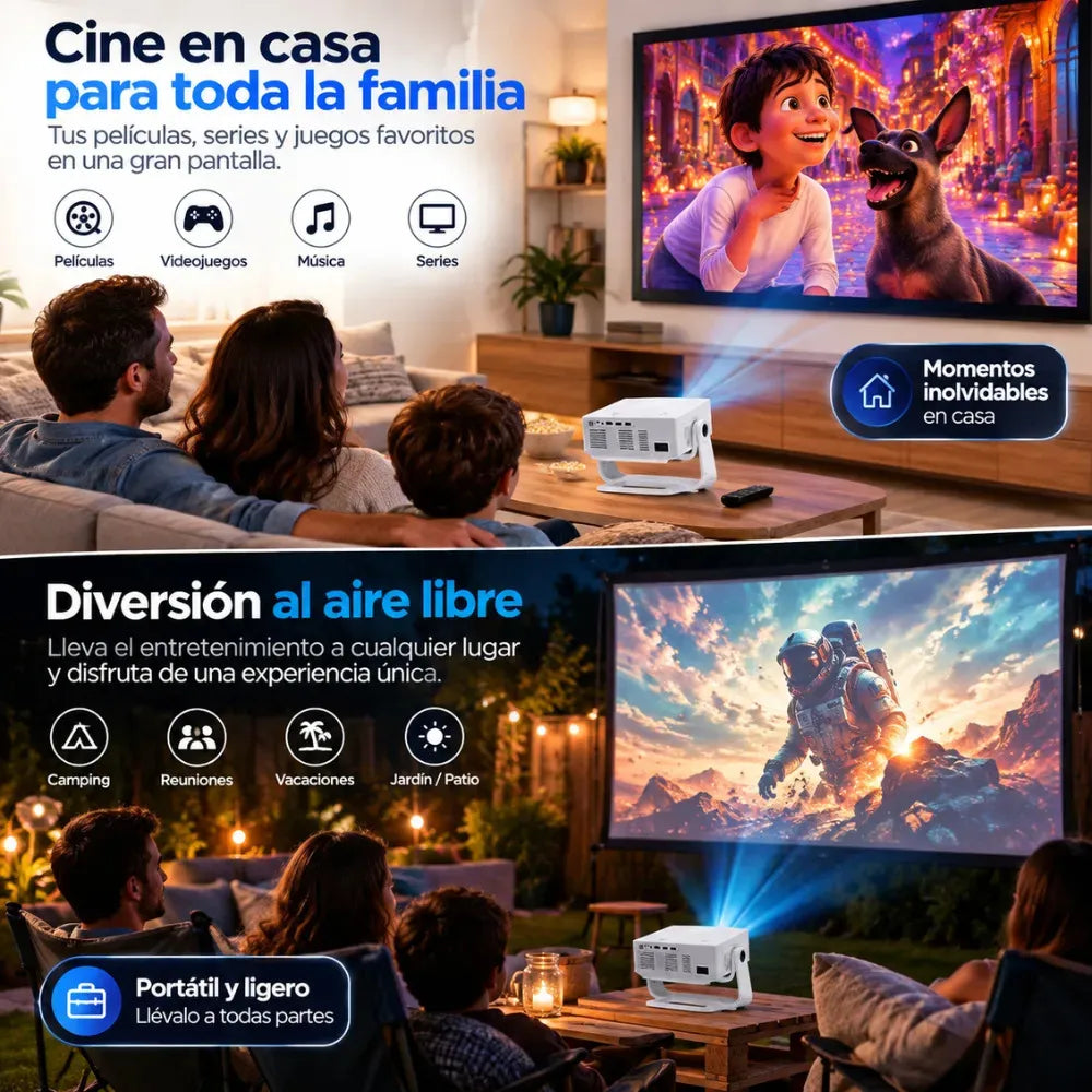 Video Beam Proyector Smart Android 11 Full HD 4K WiFi 6 Bluetooth 5.2