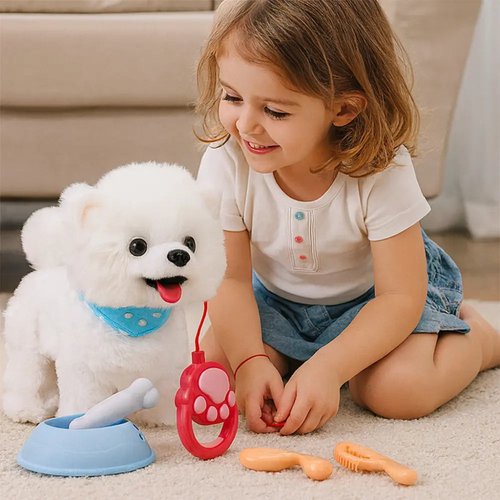 Peluche Perro Interactivo Camina Ladra Lame Juguete Niños Correa